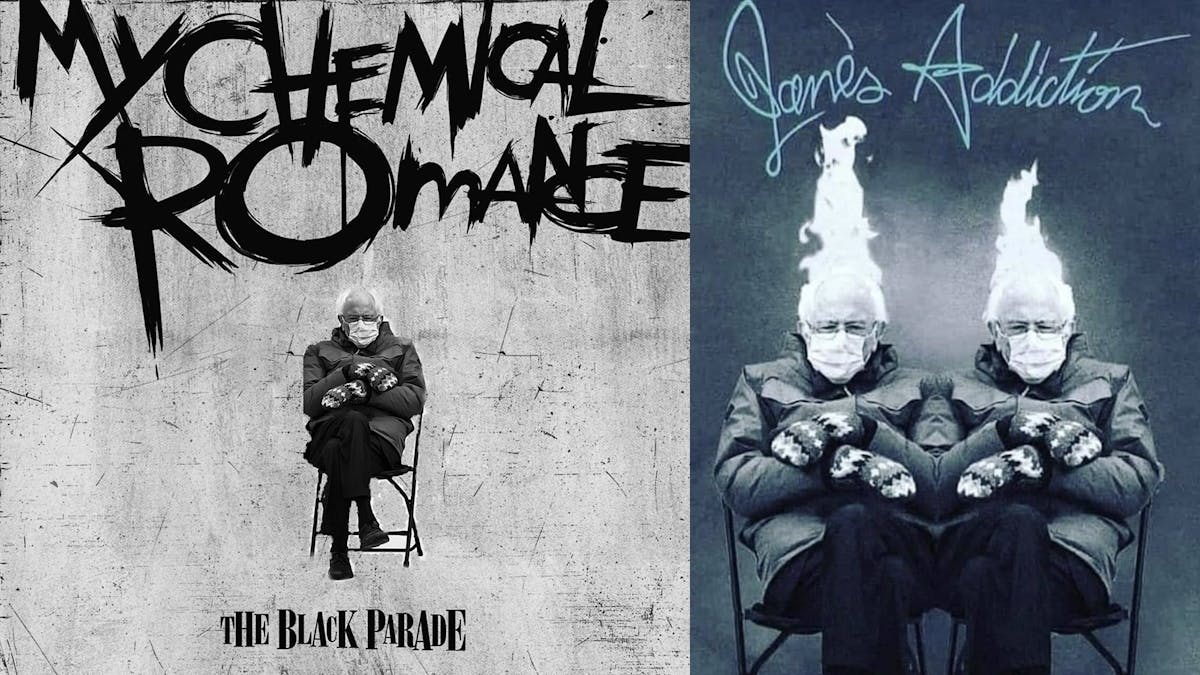 The Very Best Rock And Metal Album Covers Featuring The Bernie Sanders Inauguration Meme Kerrang