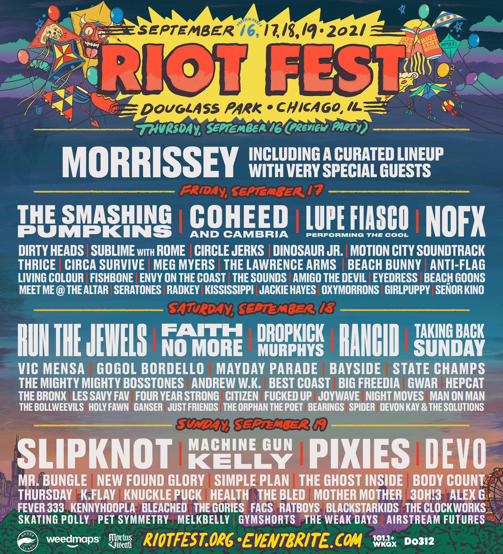 Riot Fest 2022 poster updated
