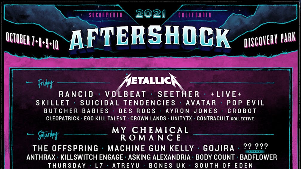 Metallica And My Chemical Romance To Headline Aftershock 2021 Kerrang