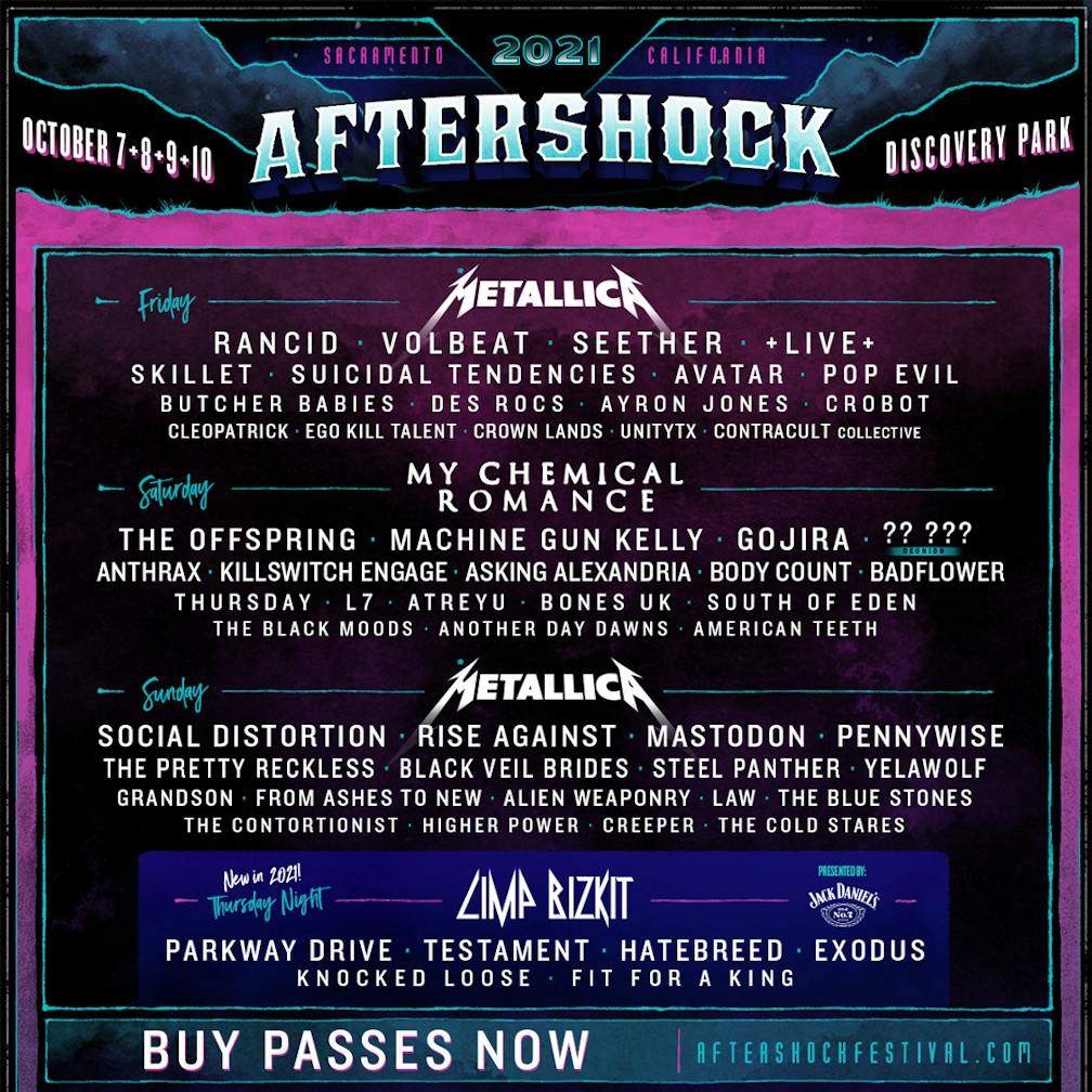 Metallica And My Chemical Romance To Headline Aftershock 2021 — Kerrang!