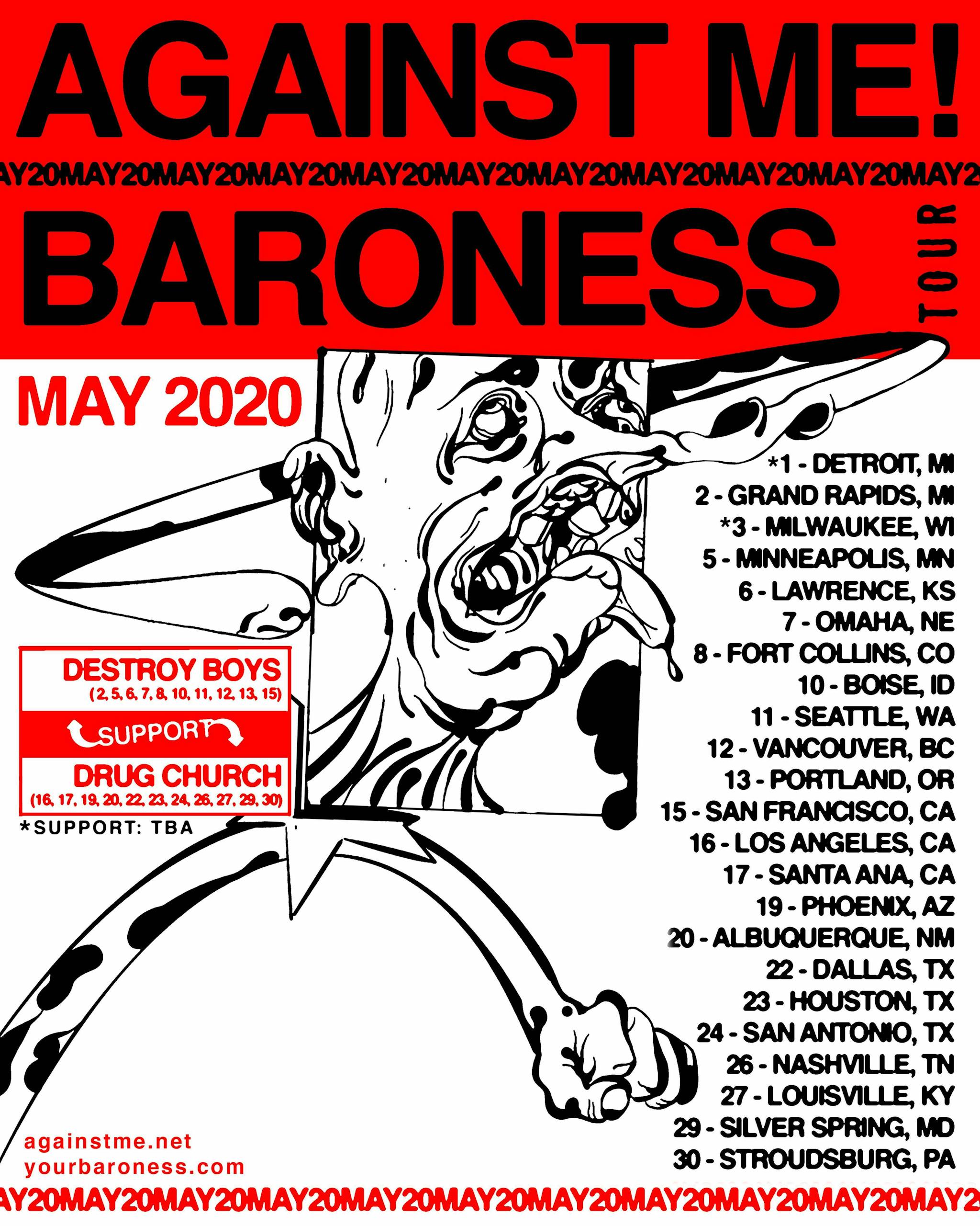Against Me Baroness Co Headlining 2020