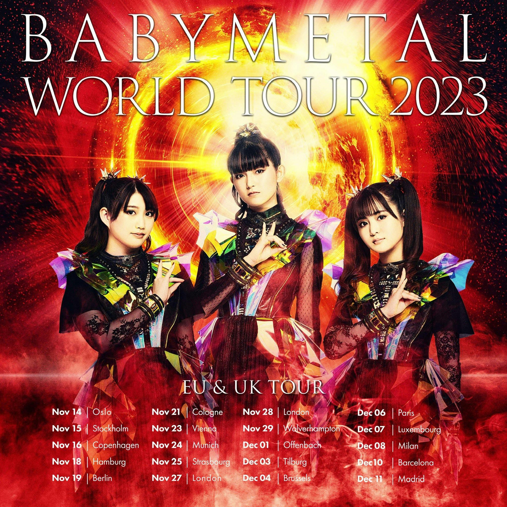 BABYMETAL UK and European tour poster 2023