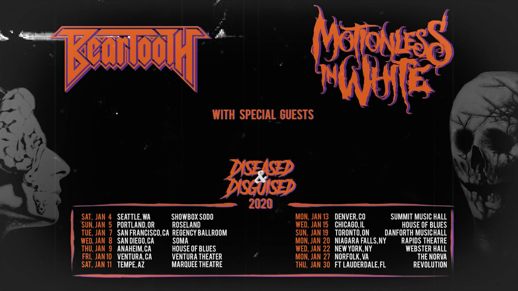 Beartooth Motionless In White 2019 Tour Poster