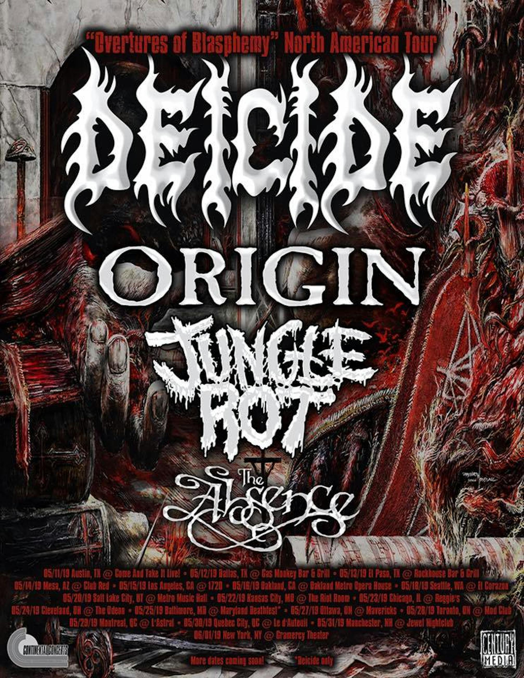 Deicide Announce U.S. Tour With Origin, Jungle Rot, And The Absence