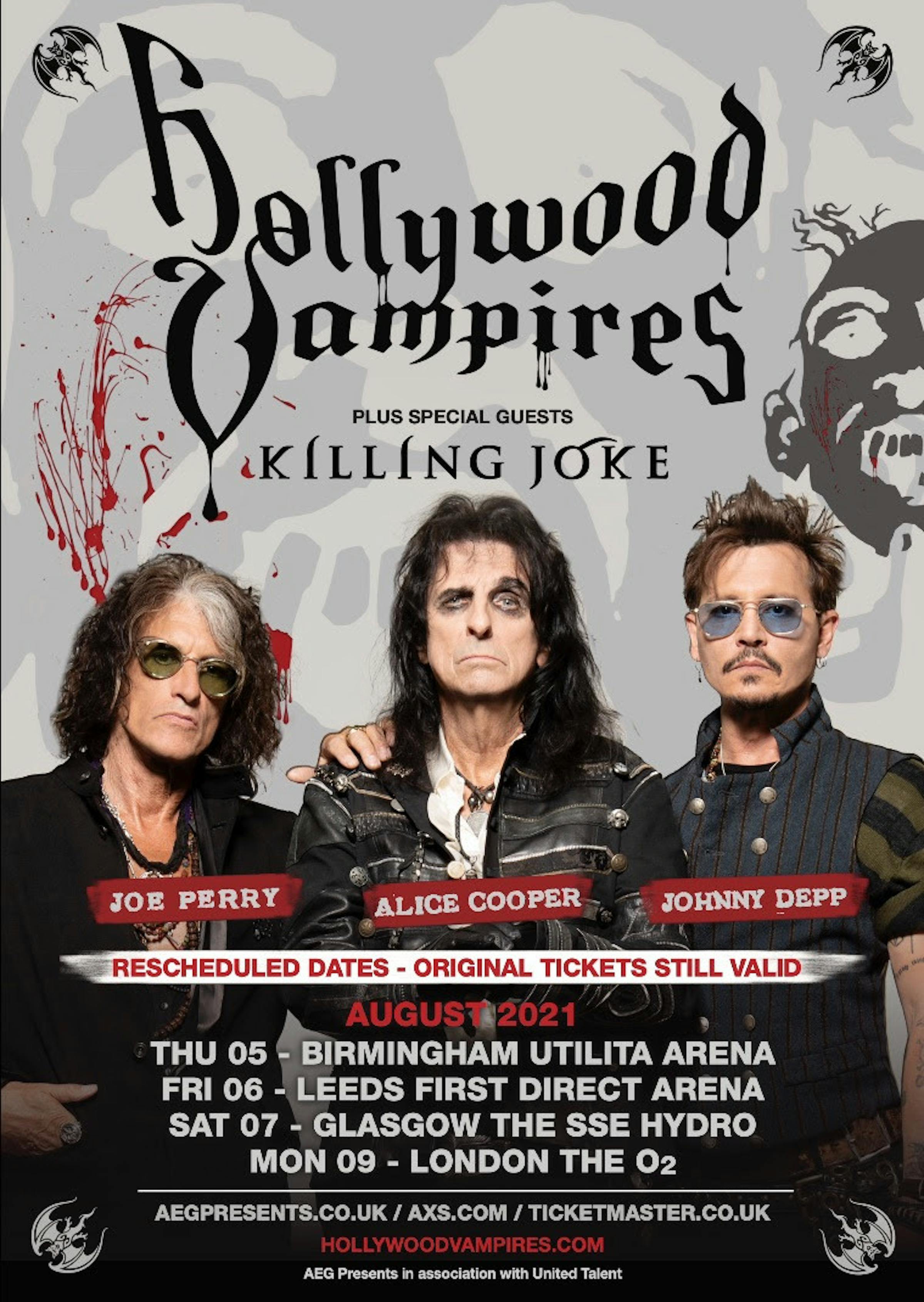 Hollywood Vampires Reschedule UK Tour For 2021, Killing Joke To Support