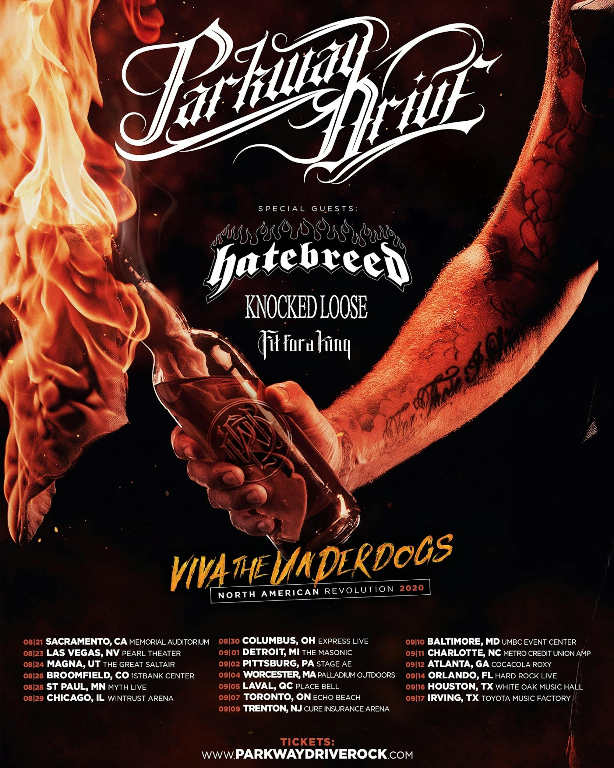 Parkway Drive Announce North American Headlining Tour With Hatebreed