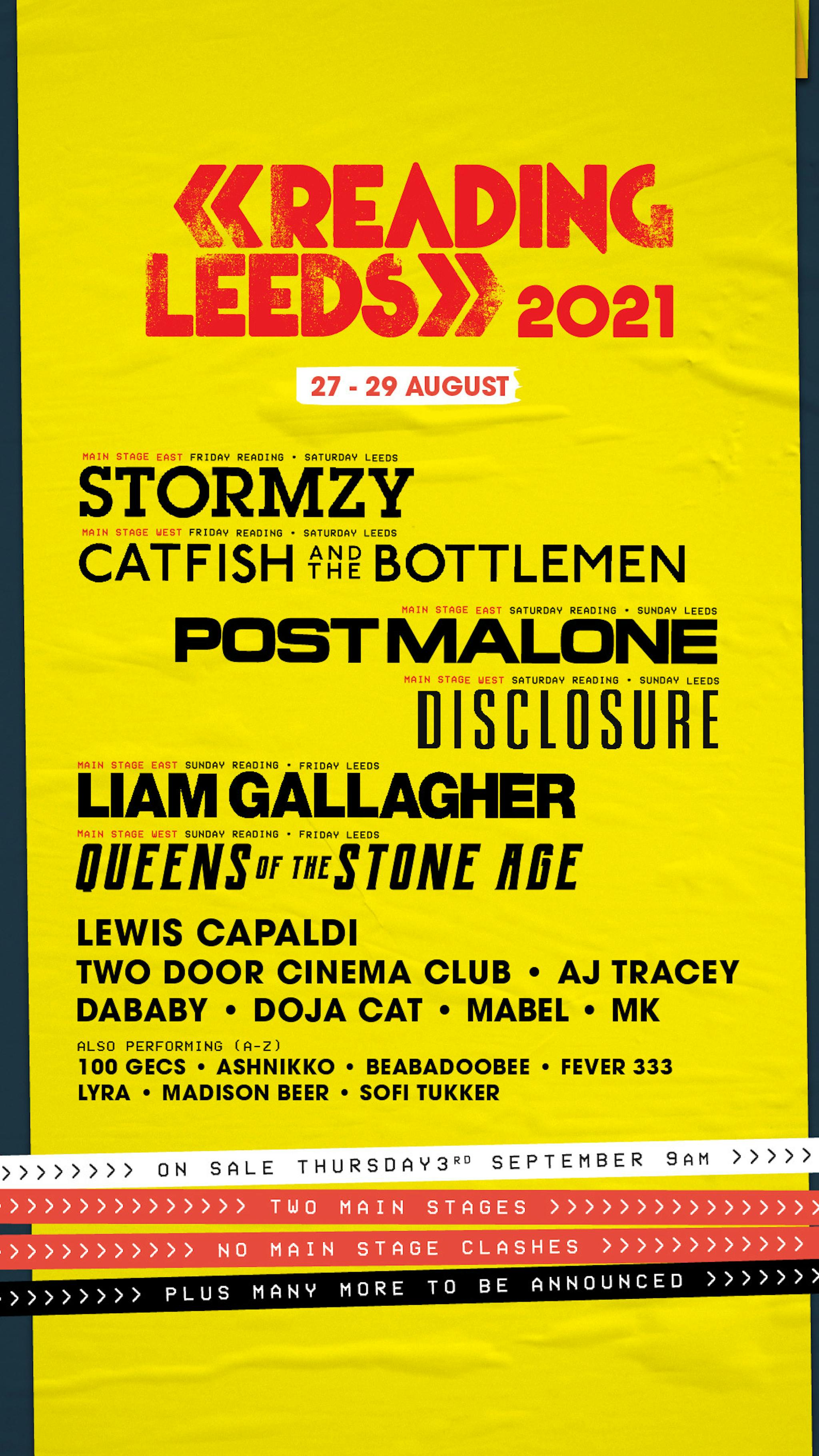 Reading Leeds 2021 First Announcement Poster
