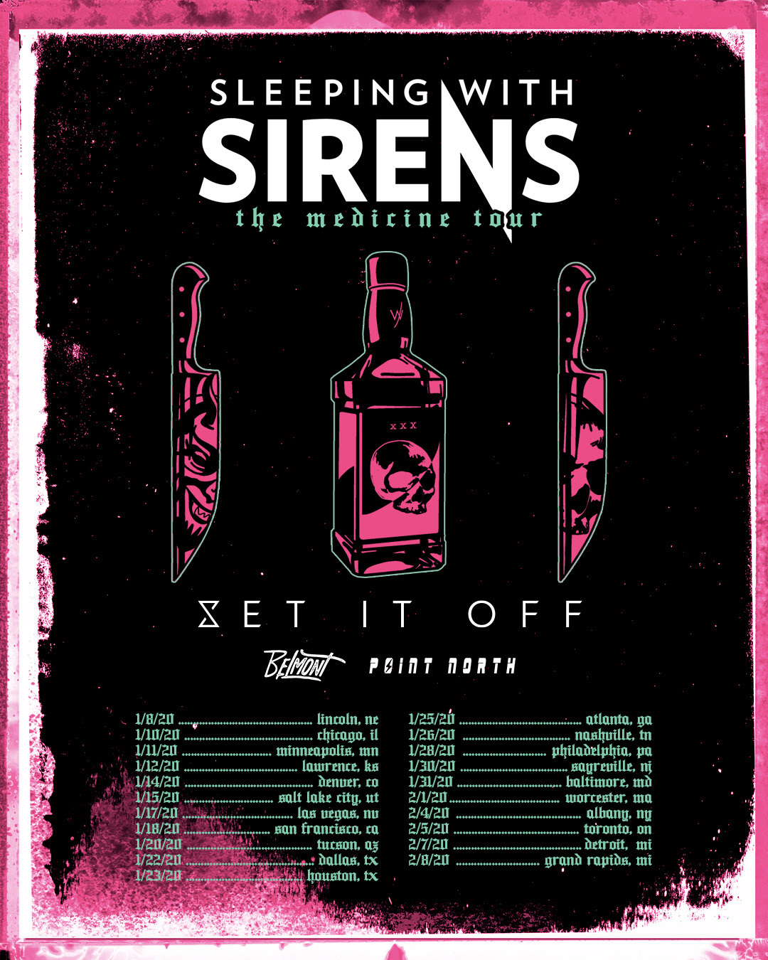 Sleeping With Sirens Announce North American Headlining Tour Kerrang   Sleeping With Sirens 2019 Tour Admat 