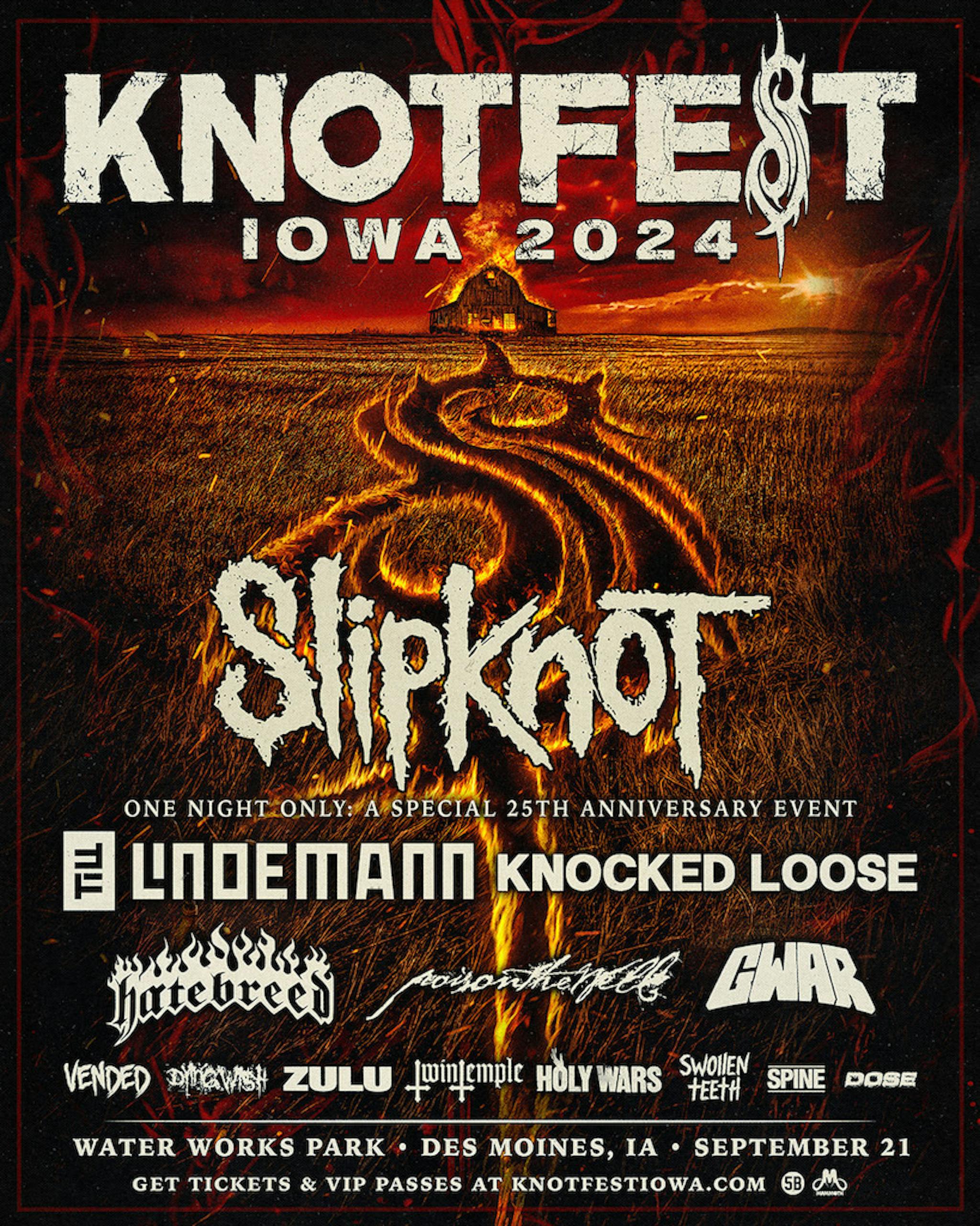 Slipknot Knotfest Iowa 2024 poster