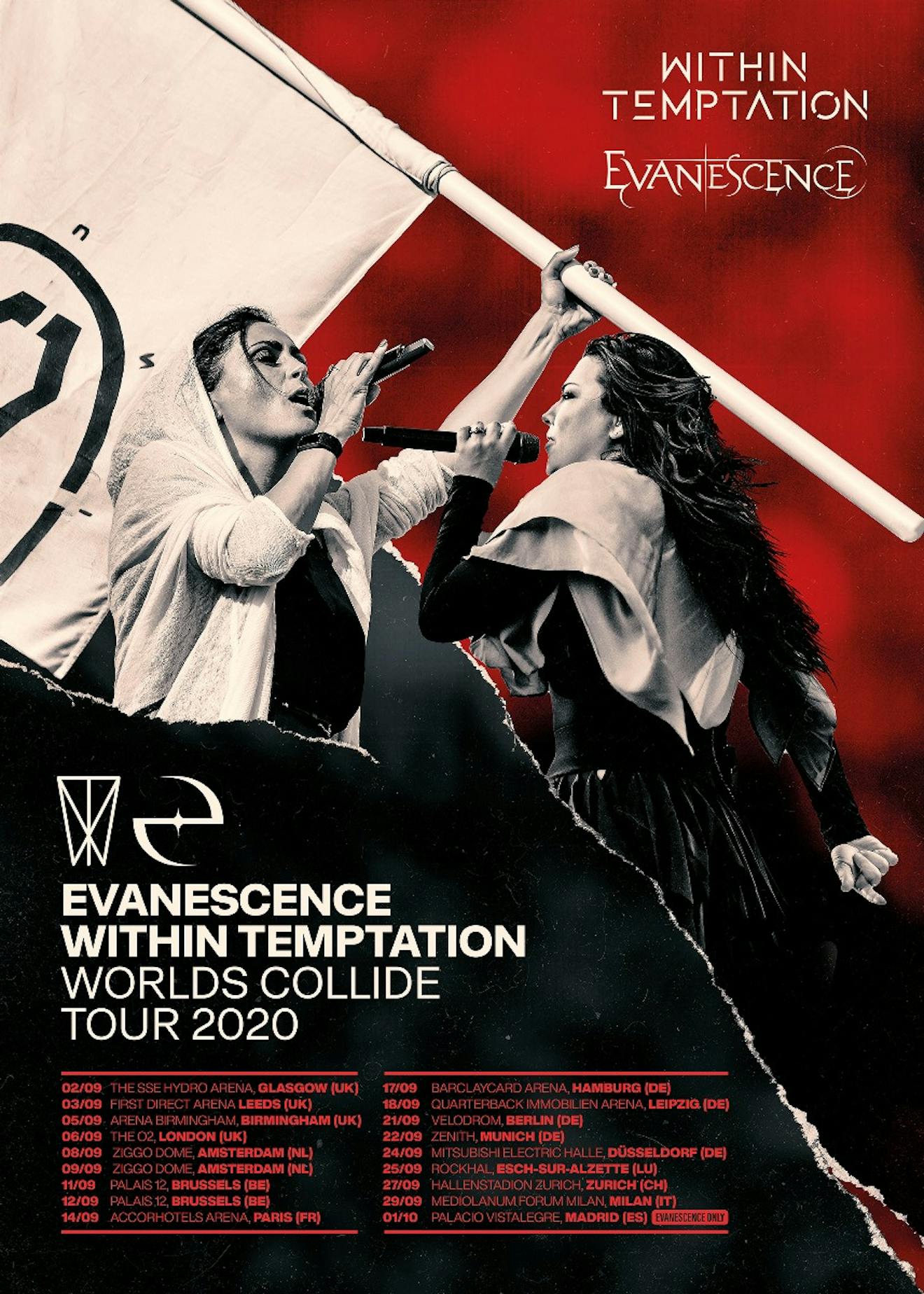 Within Temptation Evanescence Worlds Collide 2021 poster Within Temptation Evanescence Worlds Collide 2021 poster