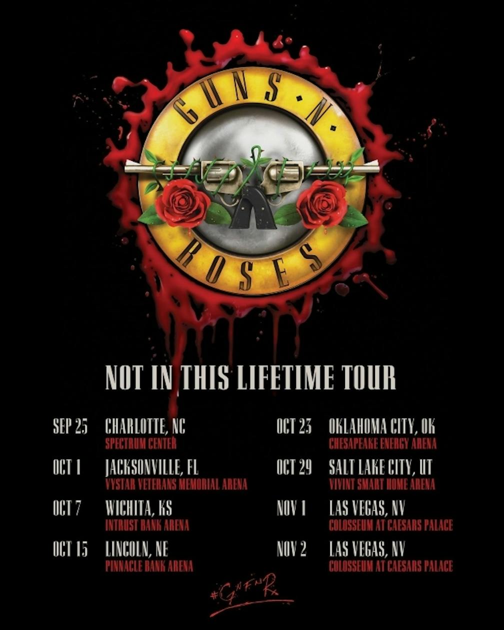 guns n roses tour times