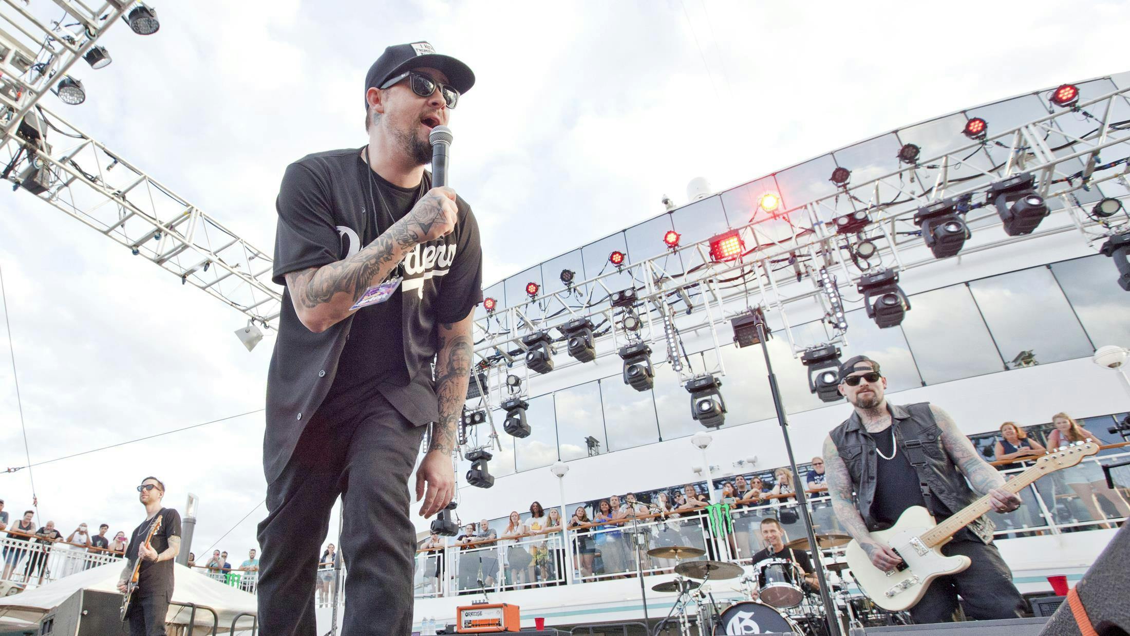 Good Charlotte perform on the Warped Rewind At Sea Cruise 2017.