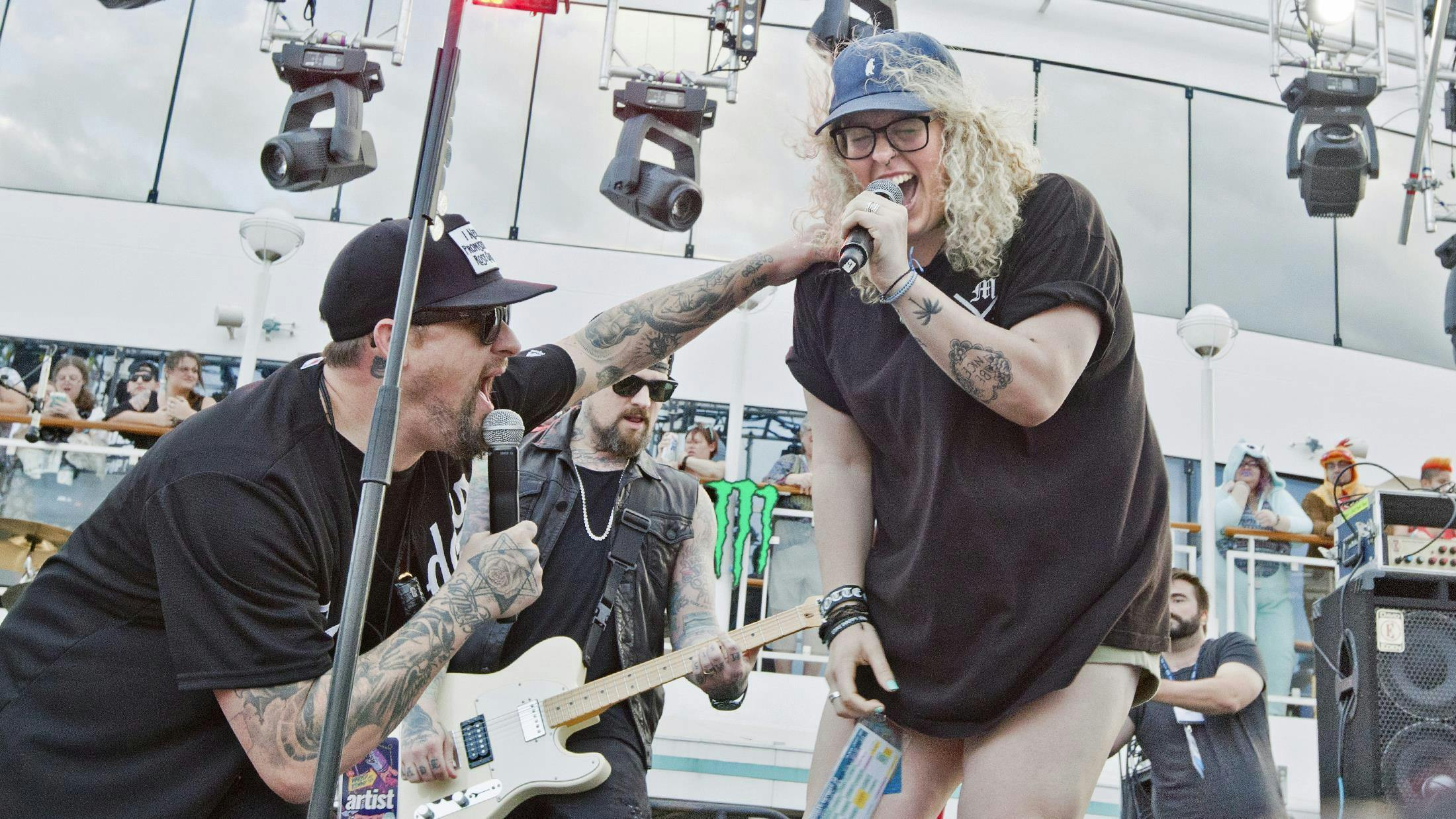 Good Charlotte invite Australian mega fan Shannen Carlton on stage to sing Little Things with them on the Warped Rewind At Sea Cruise 2017.