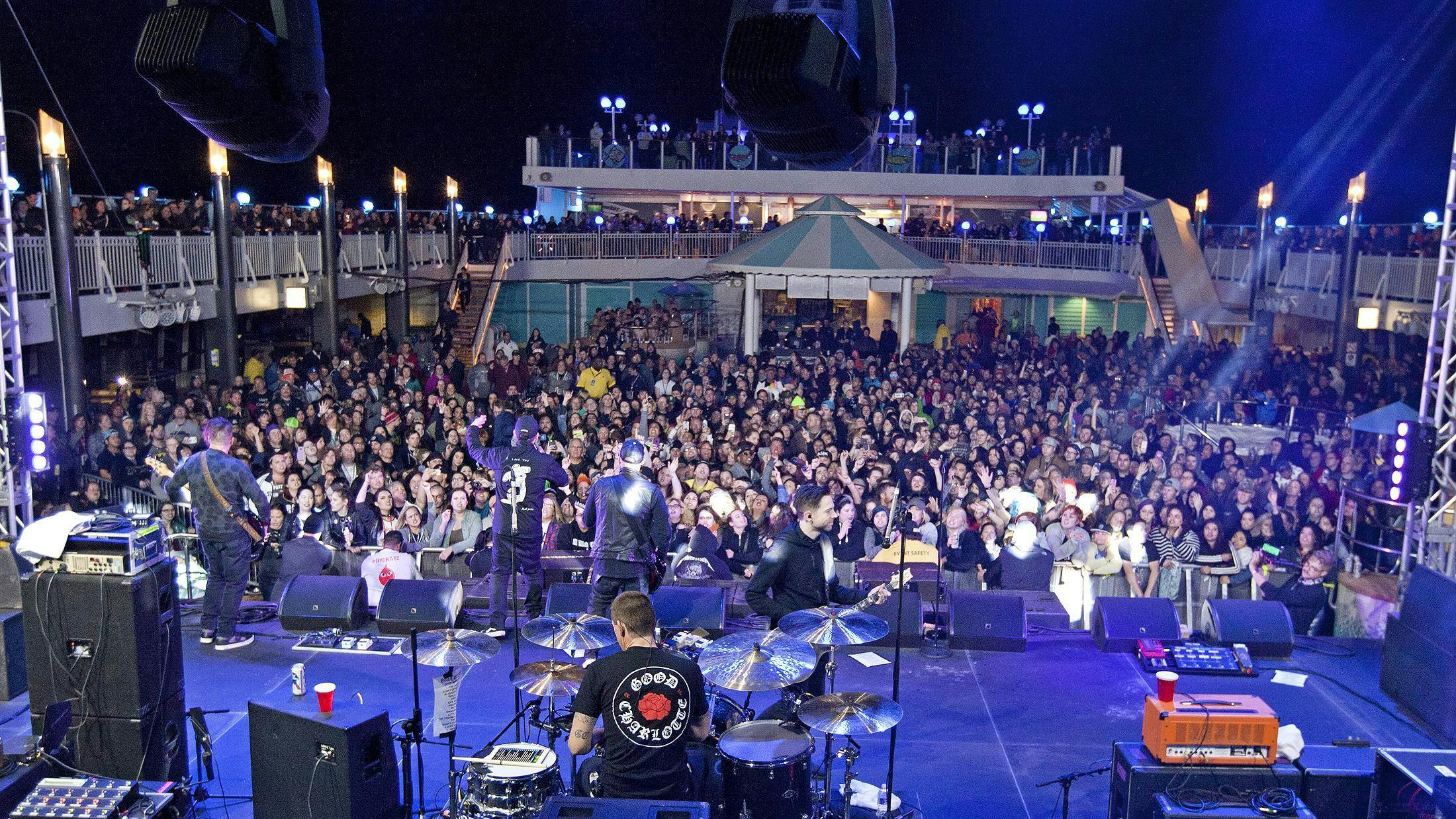 Good Charlotte perform on the Warped Rewind At Sea Cruise 2017.