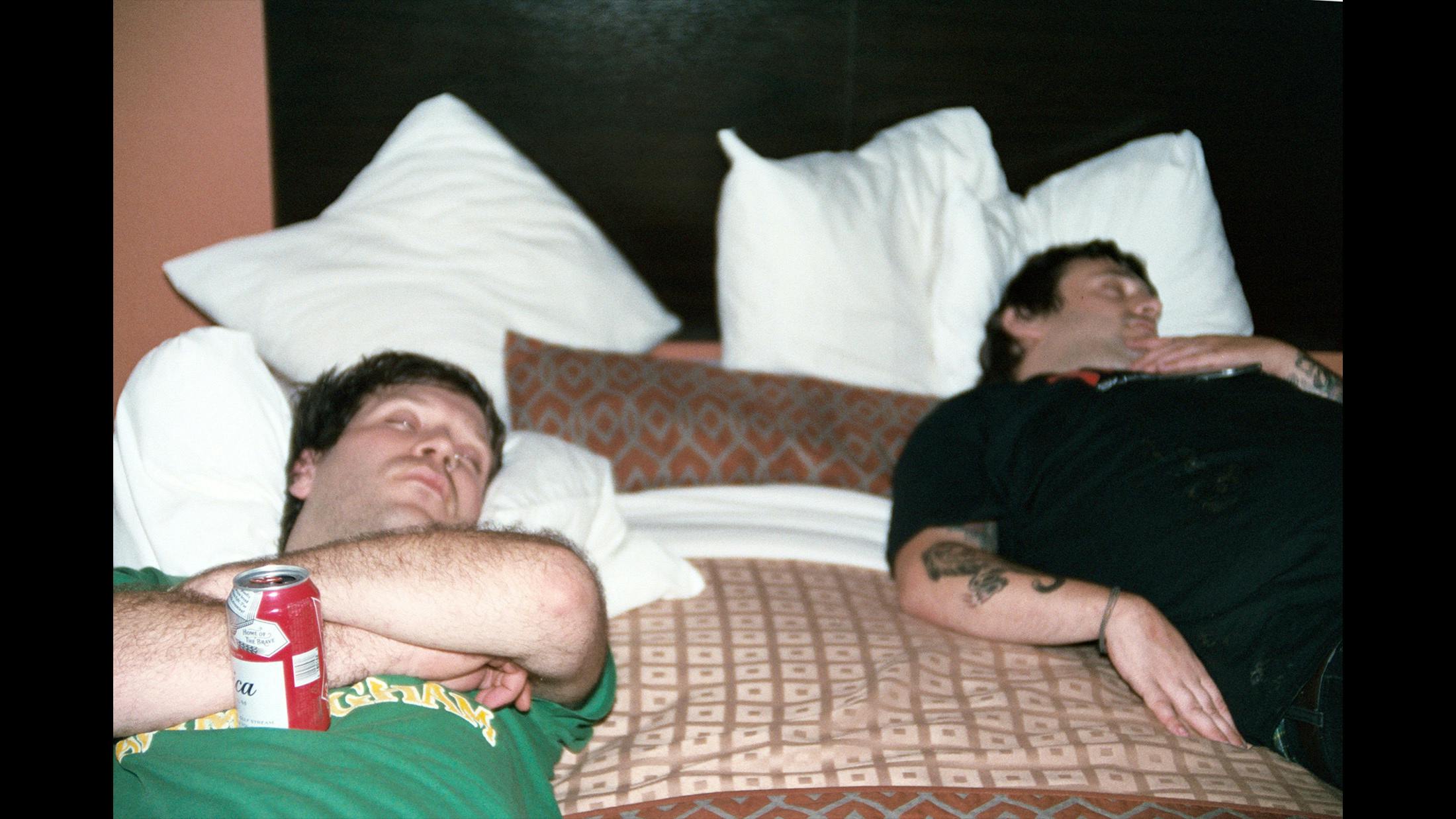 Two passed out fools in Arkansas after a show with too many drinks.