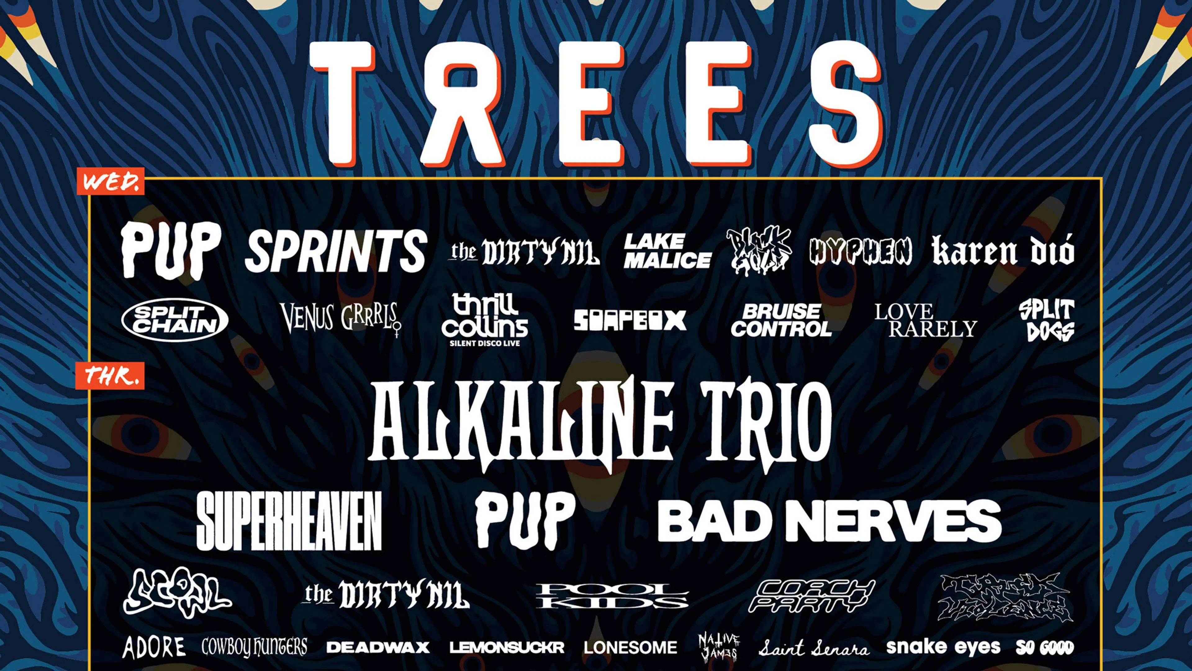 Alkaline Trio, Glassjaw, Scowl, Lambrini Girls and loads more for 2000trees 2026