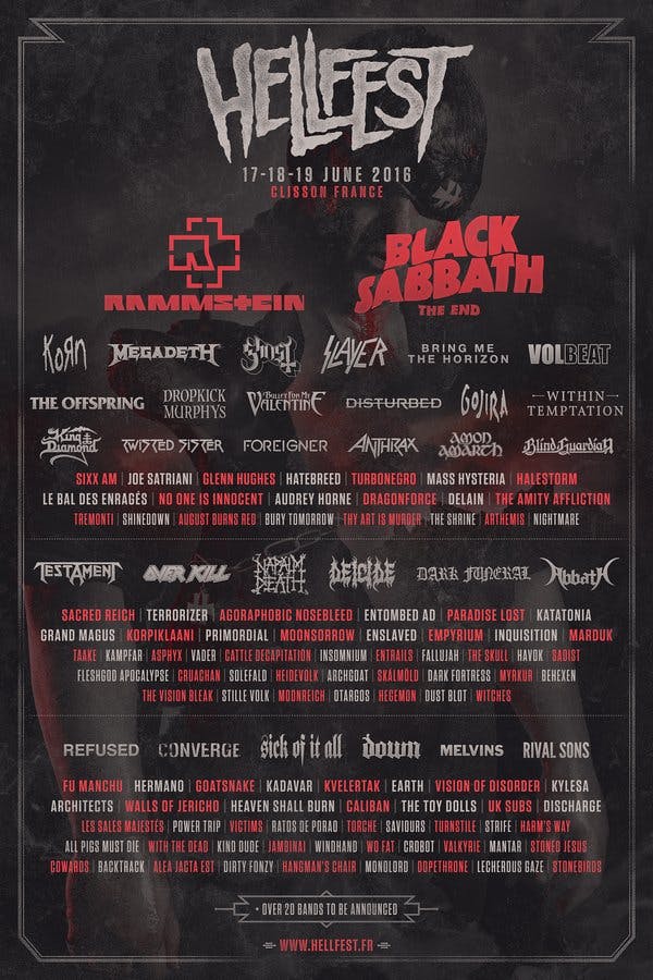Black Sabbath, Rammstein, Bring Me The Horizon And More For Hellfest 2016