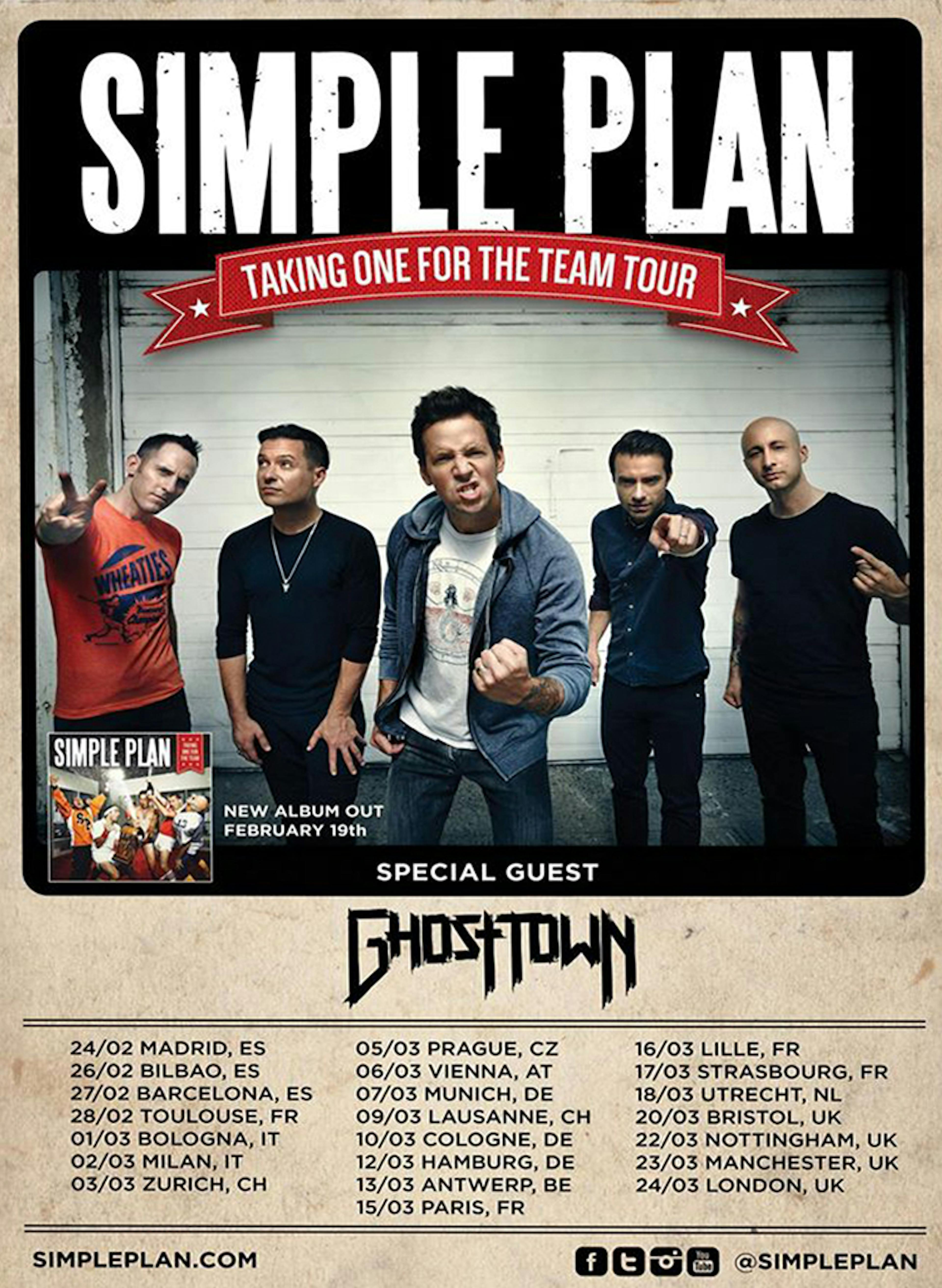 Simple Plan Announce UK Tour And New Album, Taking One For The Team