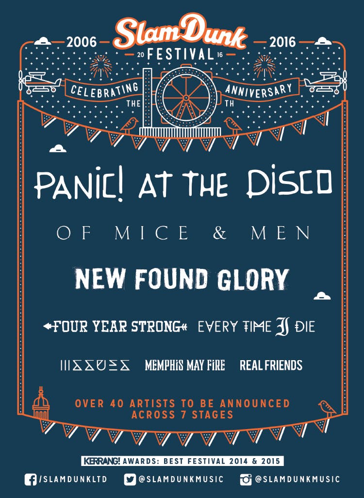 Panic! At The Disco To Headline Slam Dunk 2016