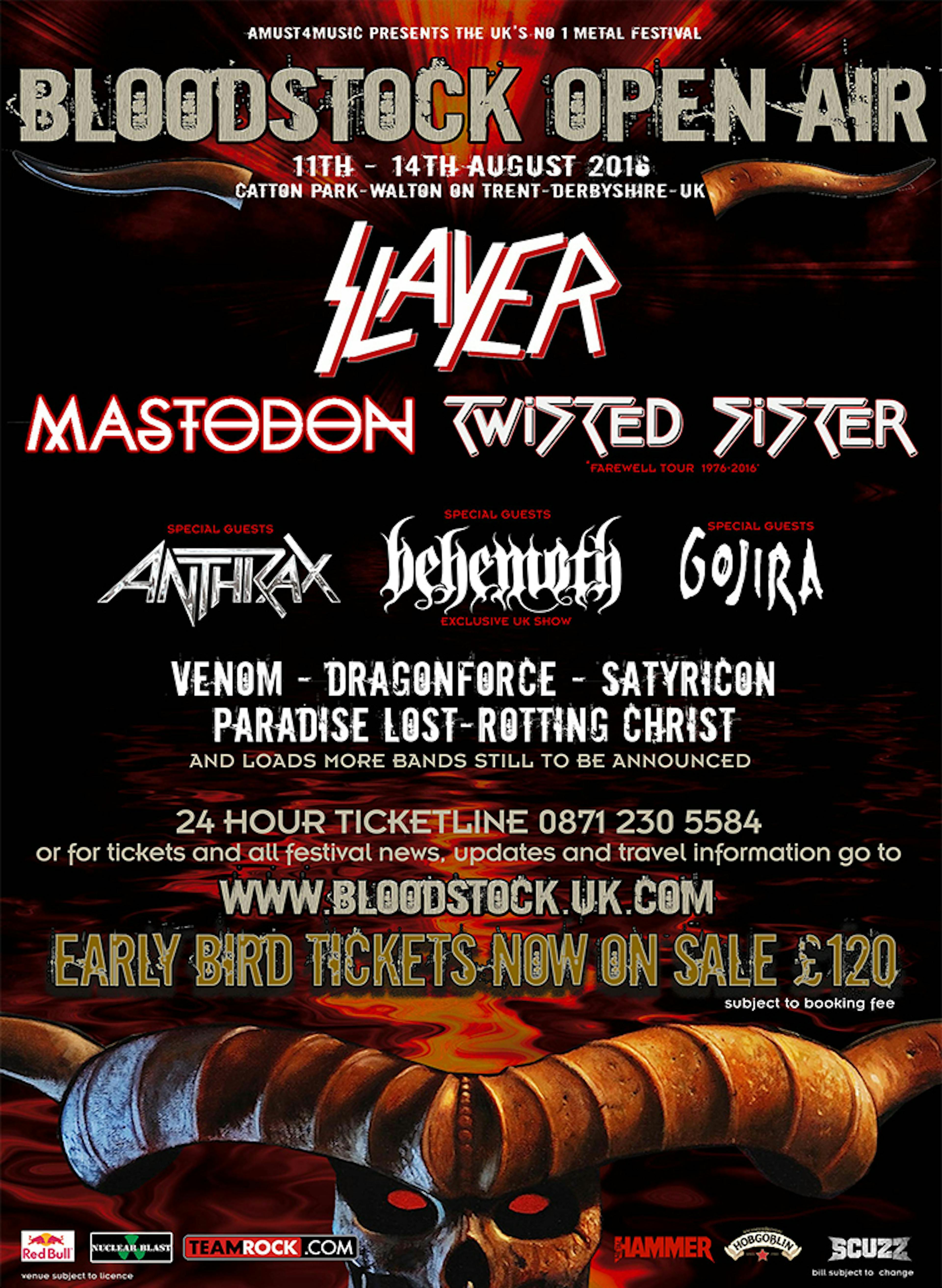 Slayer Announced As Final Headliner For Bloodstock 2016