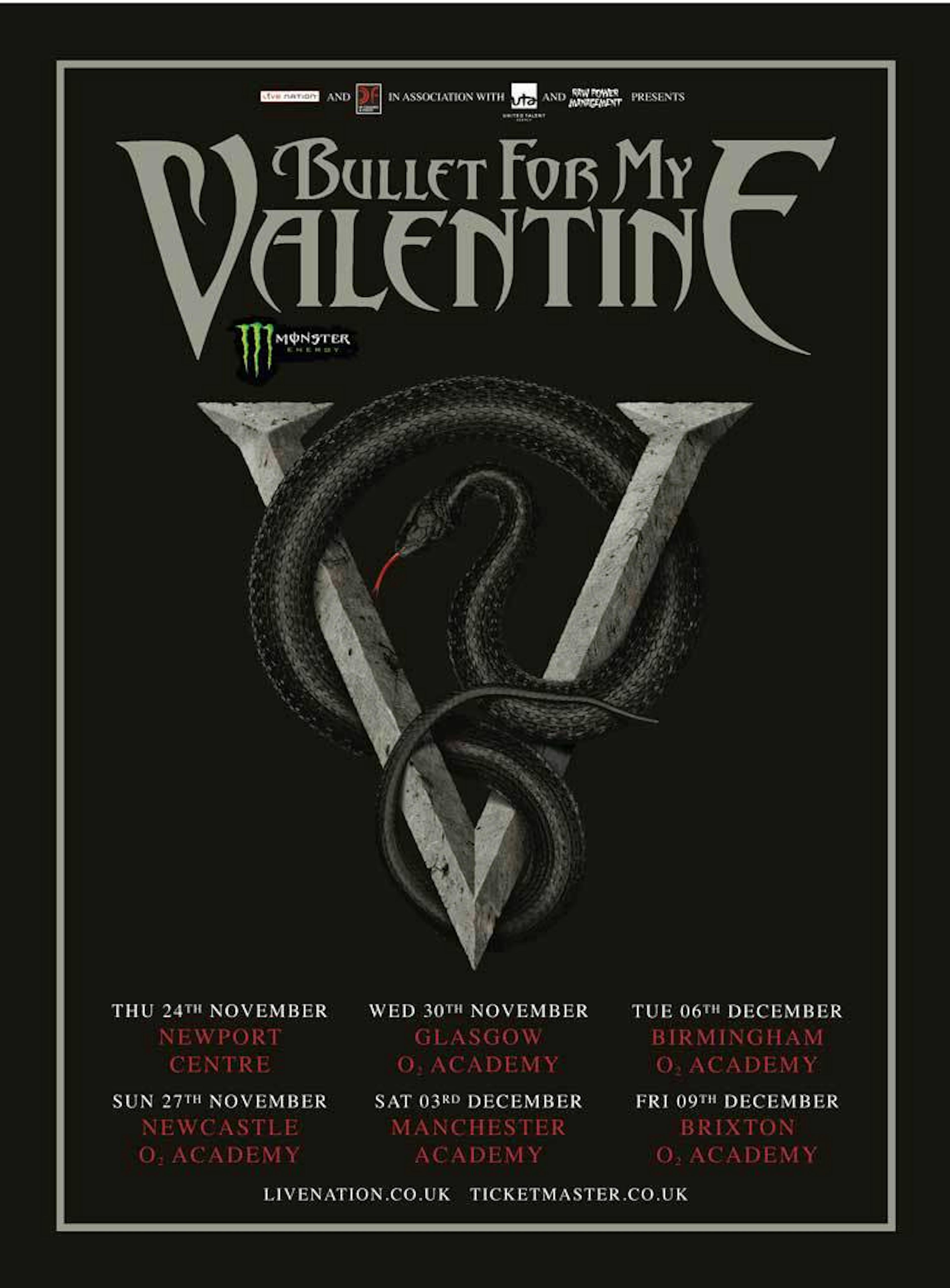 bullet for my valentine tour lineup