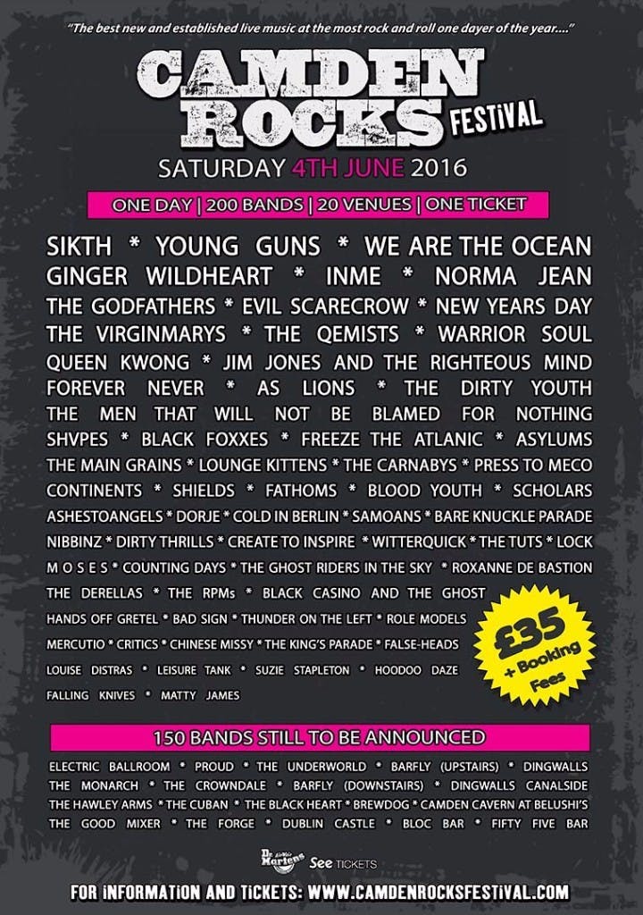 Young Guns And More To Play Camden Rocks