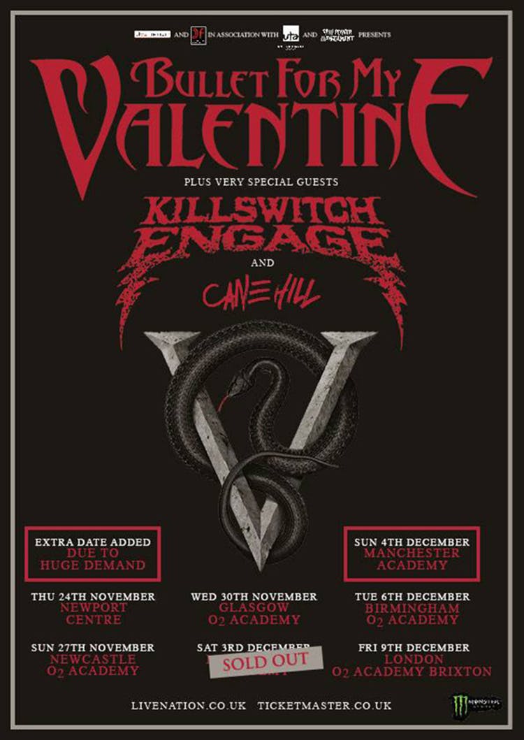 Bullet For My Valentine Announce Extra UK Show