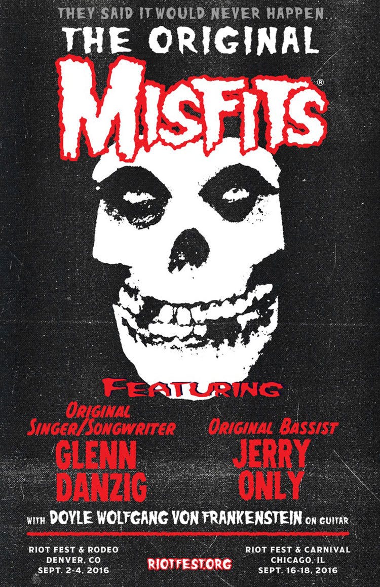 Classic Misfits Line-up Reunite For Riot Fest
