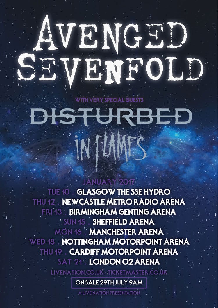 Avenged Sevenfold Announce Massive UK Arena Tour