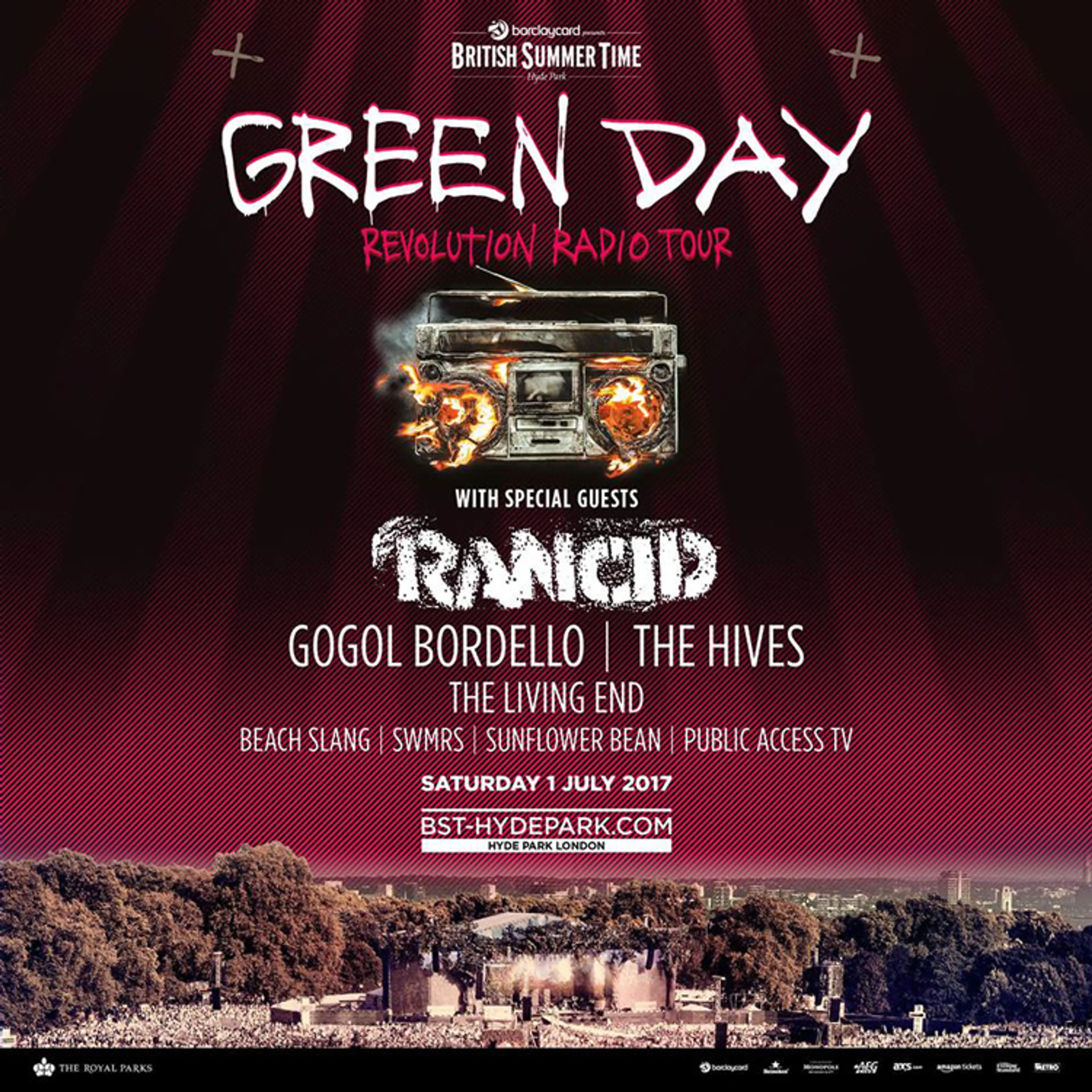 Green Day Announce BST Hyde Park Supports