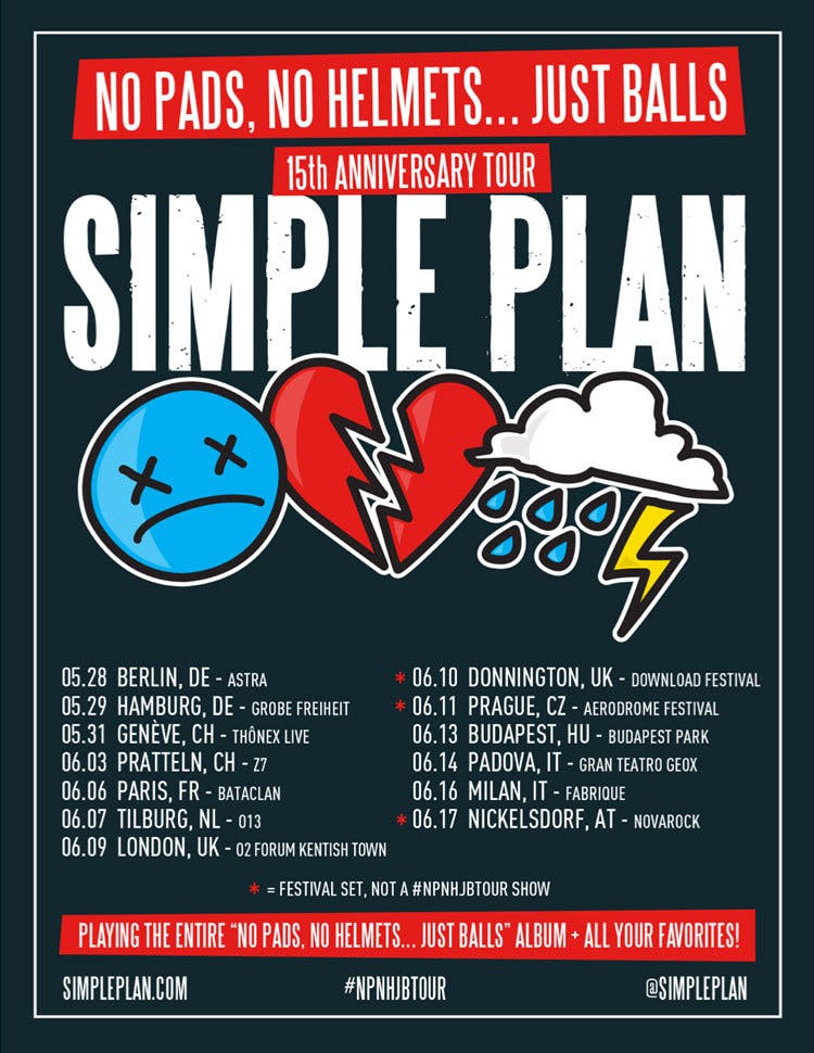 Simple Plan Announce No Pads, No Helmets… Just Balls Anniversary Tour