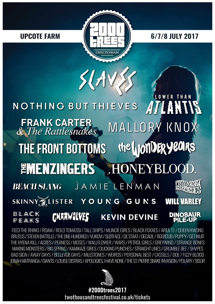 Lower Than Atlantis, Frank Carter & The Rattlesnakes And More Announced For 2000Trees