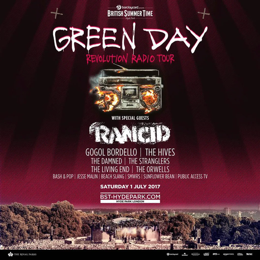 Green Day Hyde Park Supports 2017