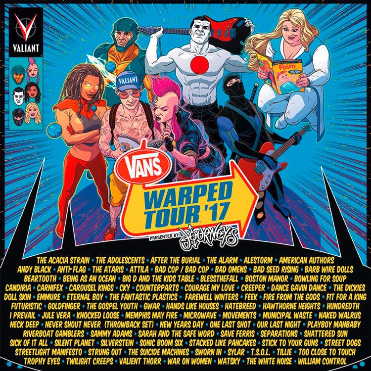 Vans Warped Tour 2017 Line-Up Announced