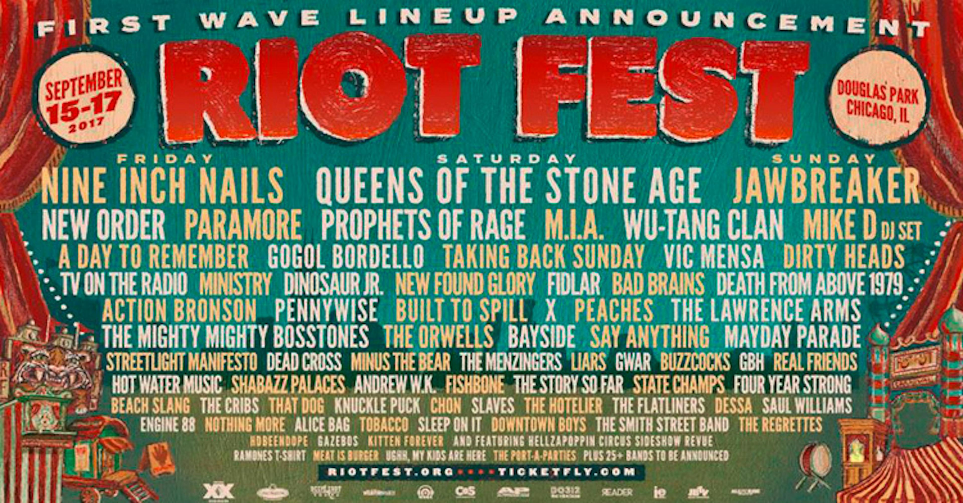 QOTSA, Paramore, Jawbreaker, Nine Inch Nails And Loads More Confirmed For Riot Fest 2017
