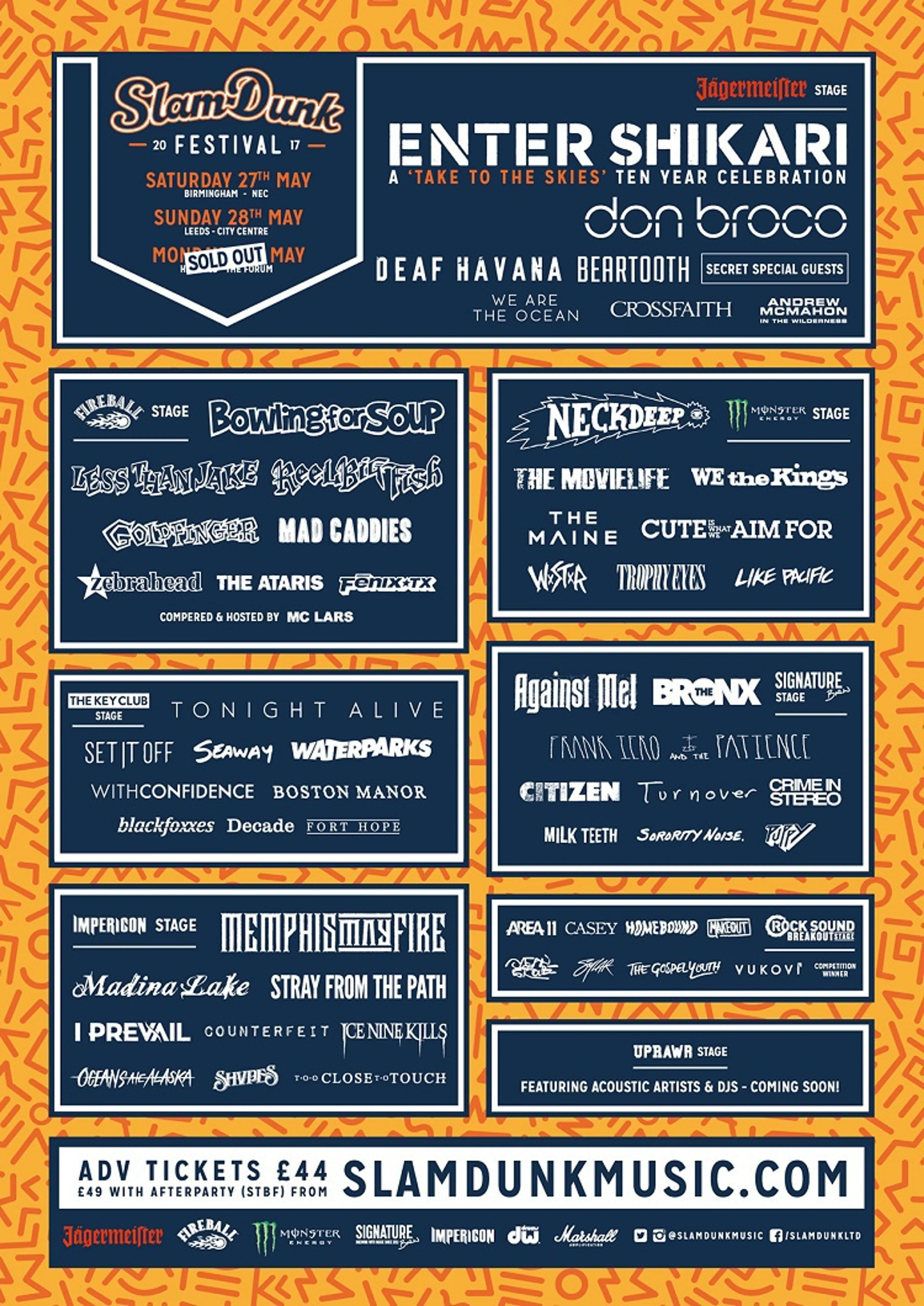 Slam Dunk Festival 2017 Announces Stage Splits