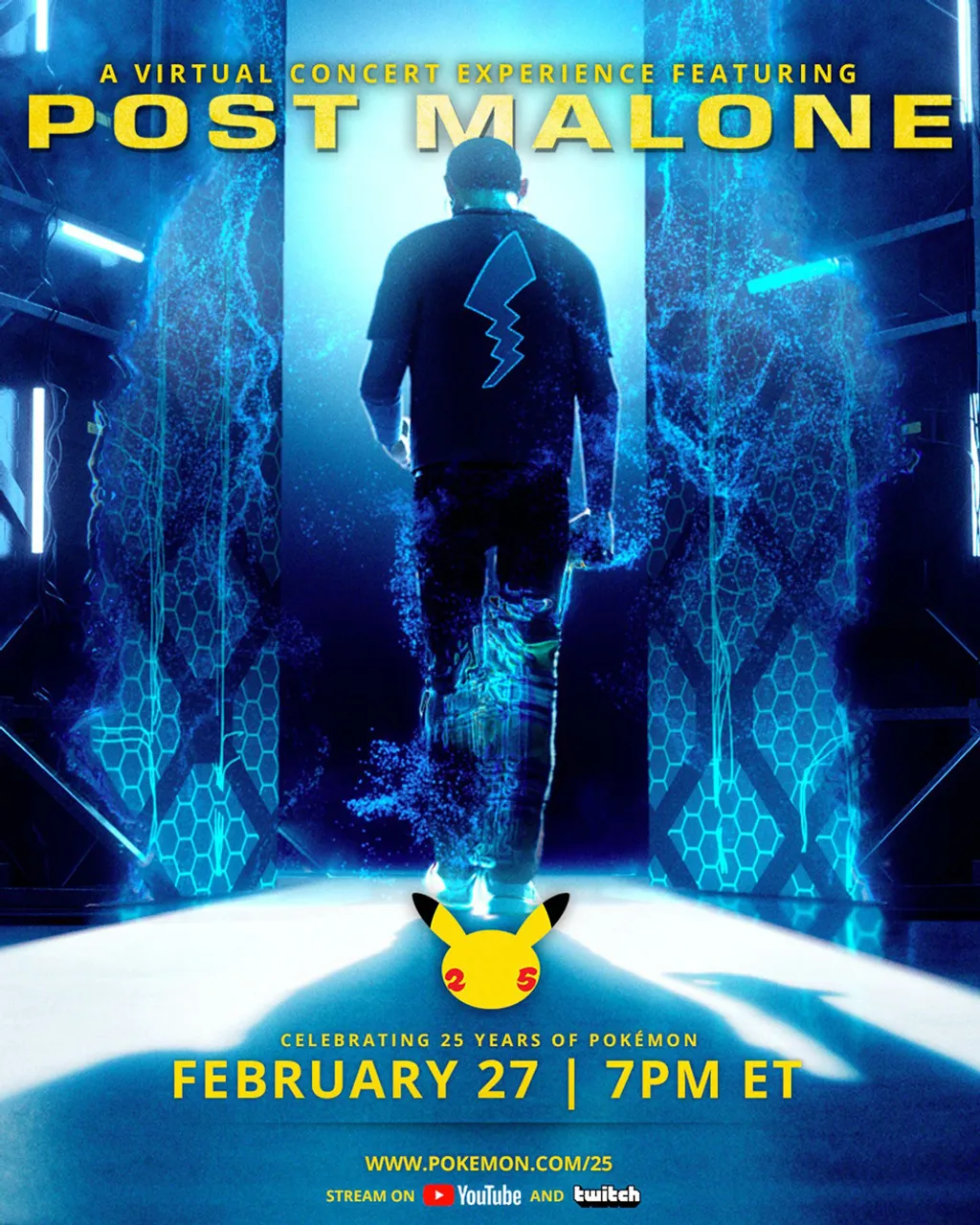 Post Malone Pokemon February 2021 concert poster