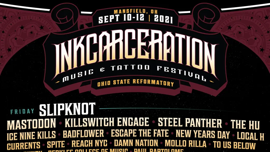 Inkcarceration September 2021 festival Slipknot header