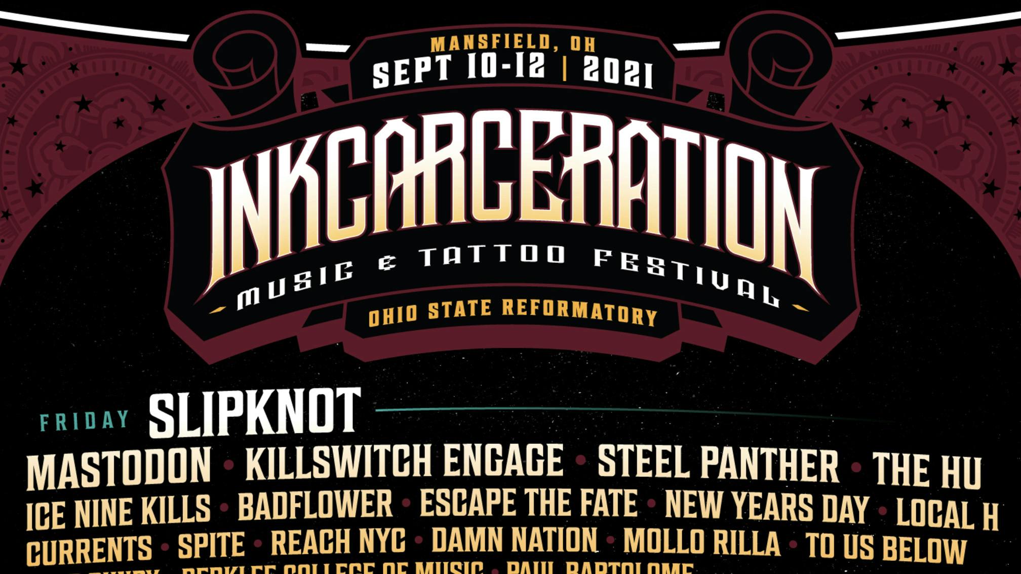 Slipknot, Rob Zombie, Mudvayne and more announced for Inkcarceration 2021