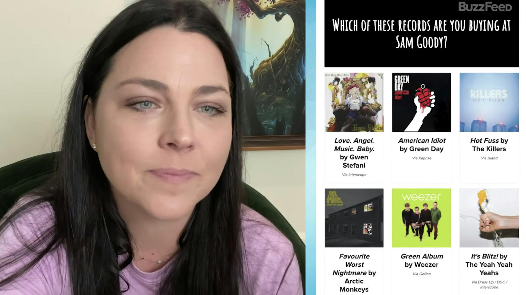 Evanescence's Amy Lee took a BuzzFeed quiz to find out which "classic alt rock band" she really is