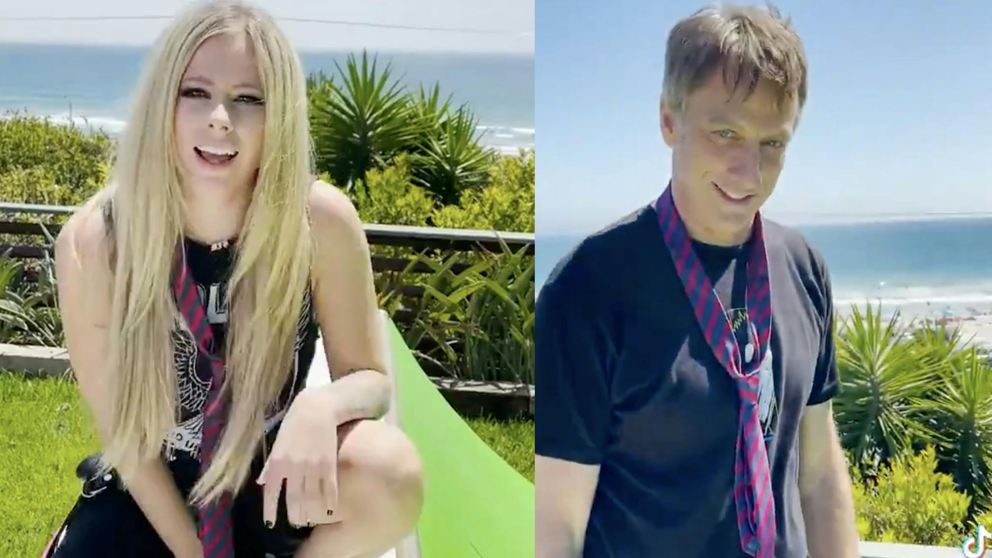 Avril Lavigne and Tony Hawk team up for Sk8er Boi video on TikTok