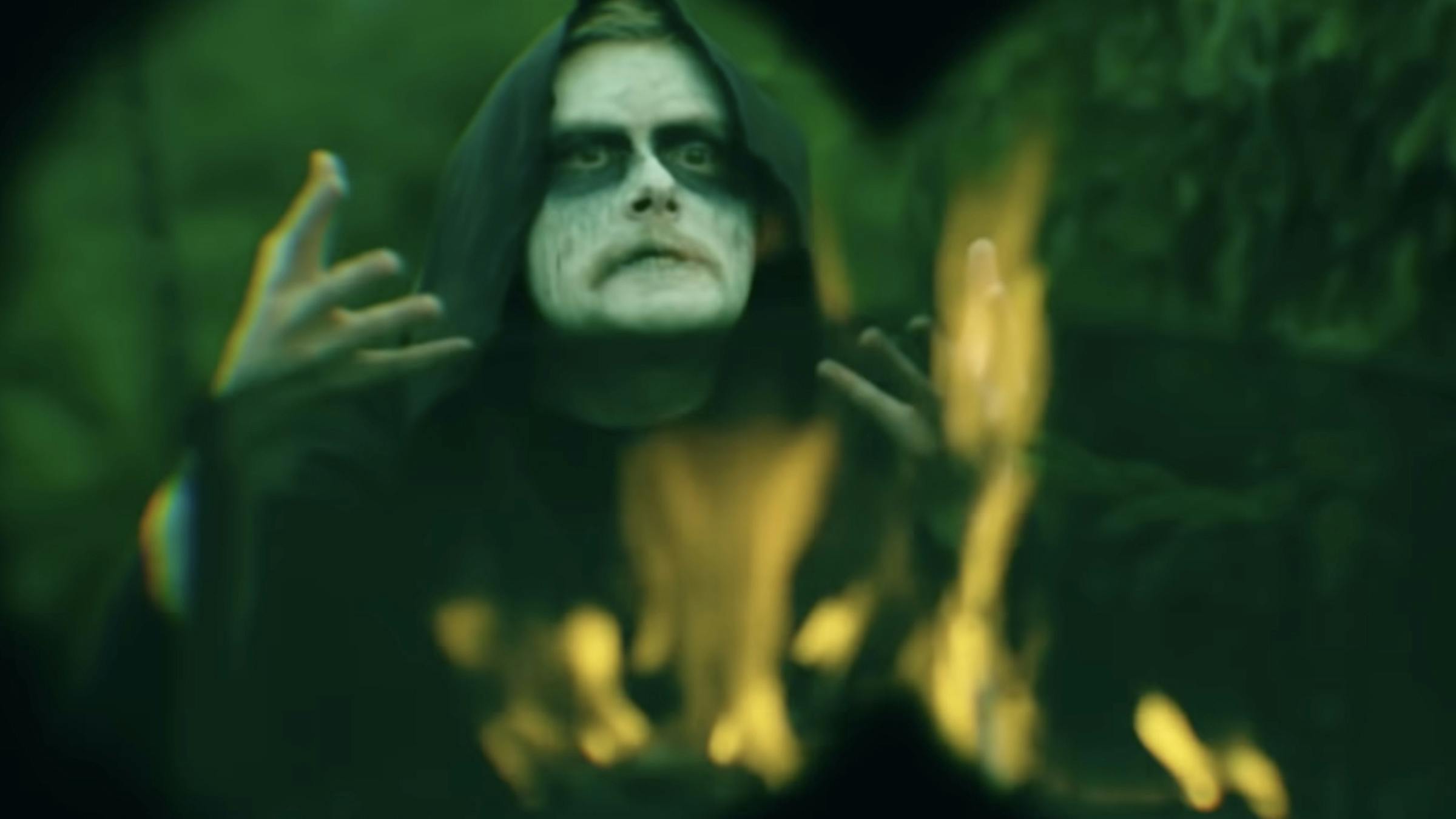 Bokassa don corpsepaint and fake blood for hilarious new Burn It All video