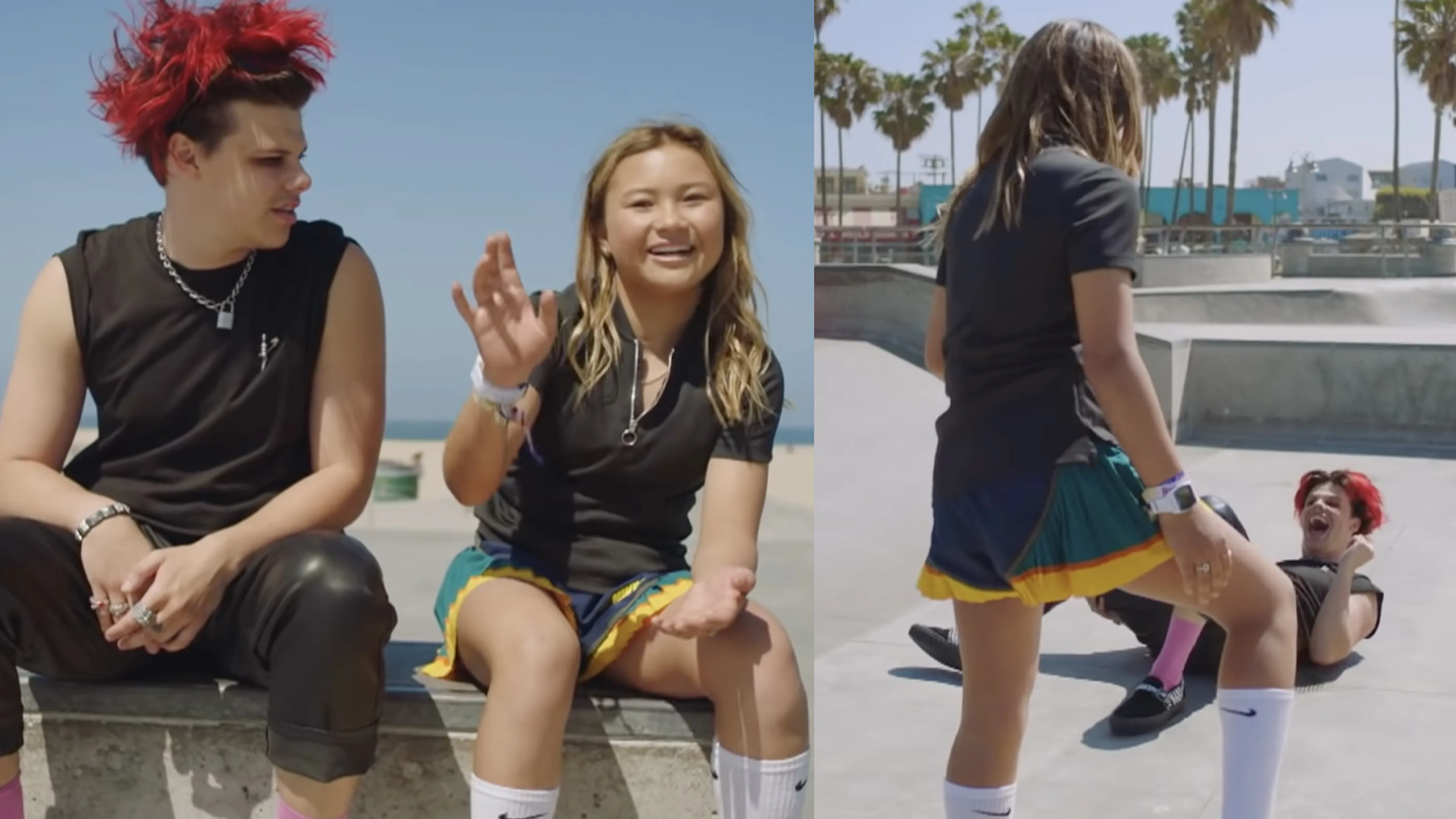 Watch Olympic pro Sky Brown teach YUNGBLUD how to skate