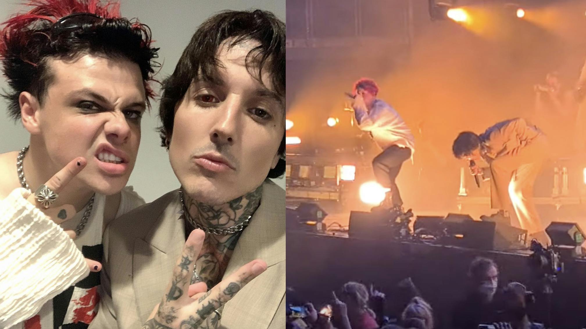 Huge mosh-pits erupt as YUNGBLUD joins Bring Me The Horizon onstage for Obey