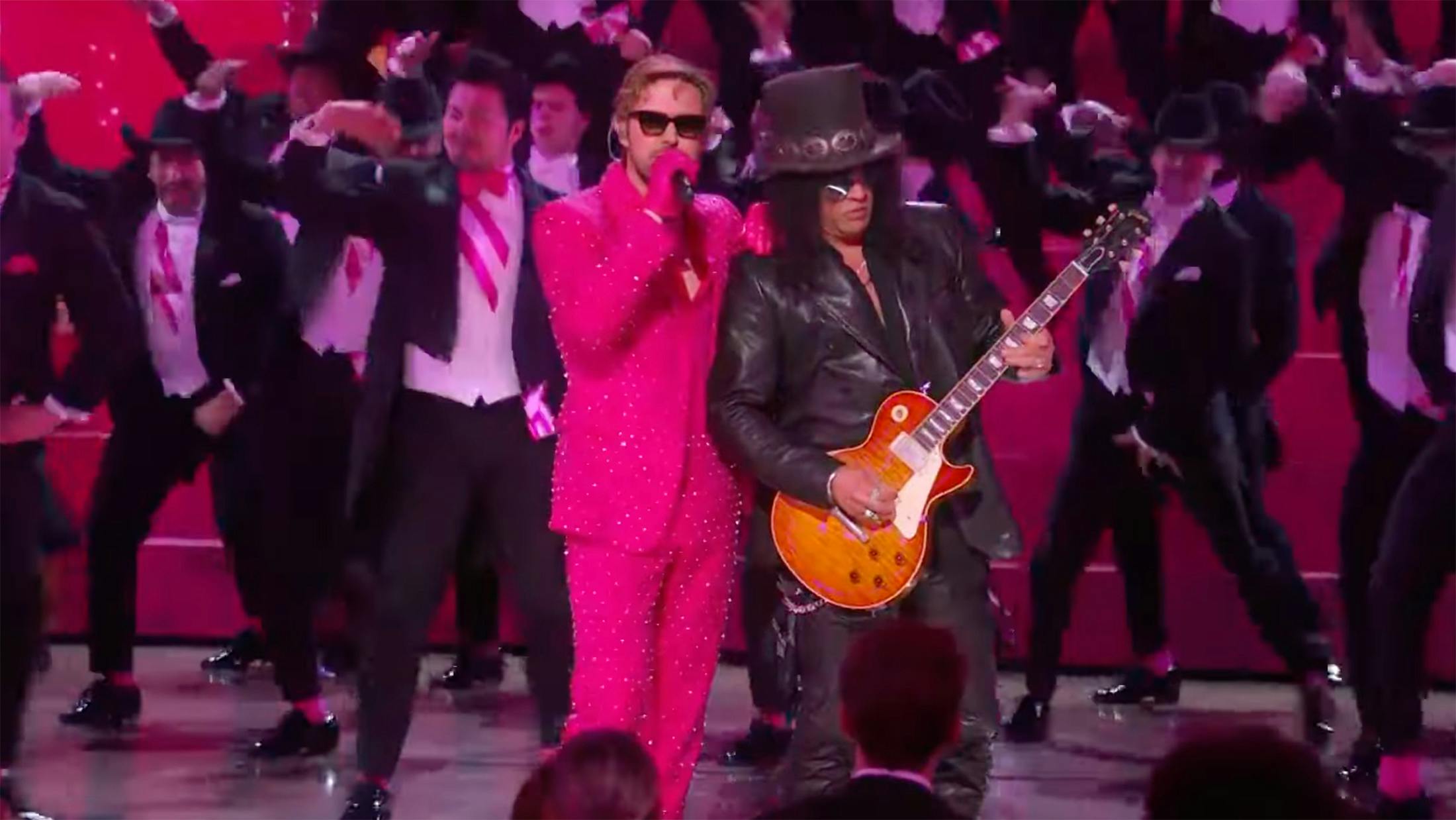Watch Ryan Gosling perform I’m Just Ken with Slash at the Oscars