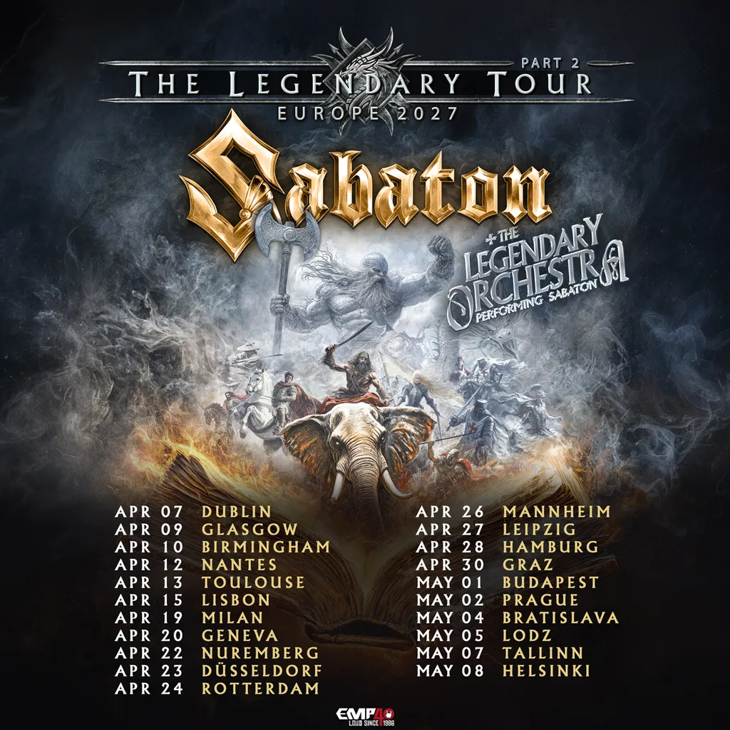 Sabaton tour poster june 2026