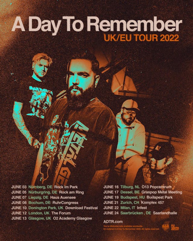 A Day To Remember add London and Glasgow dates to summer… | Kerrang!