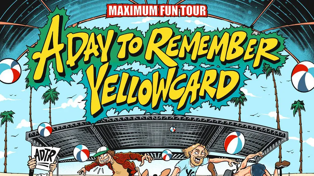A Day To Remember Yellowcard Maximum Fun North American tour 2025 poster header