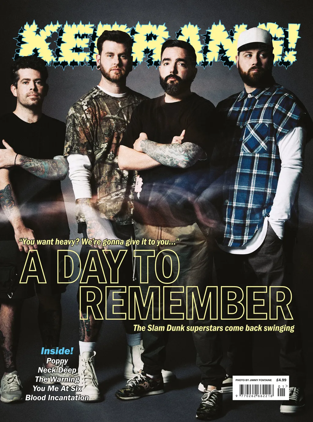 Ocala pop-punk band A Day To Remember on the cover of the spring 2025 issue of Kerrang! magazine