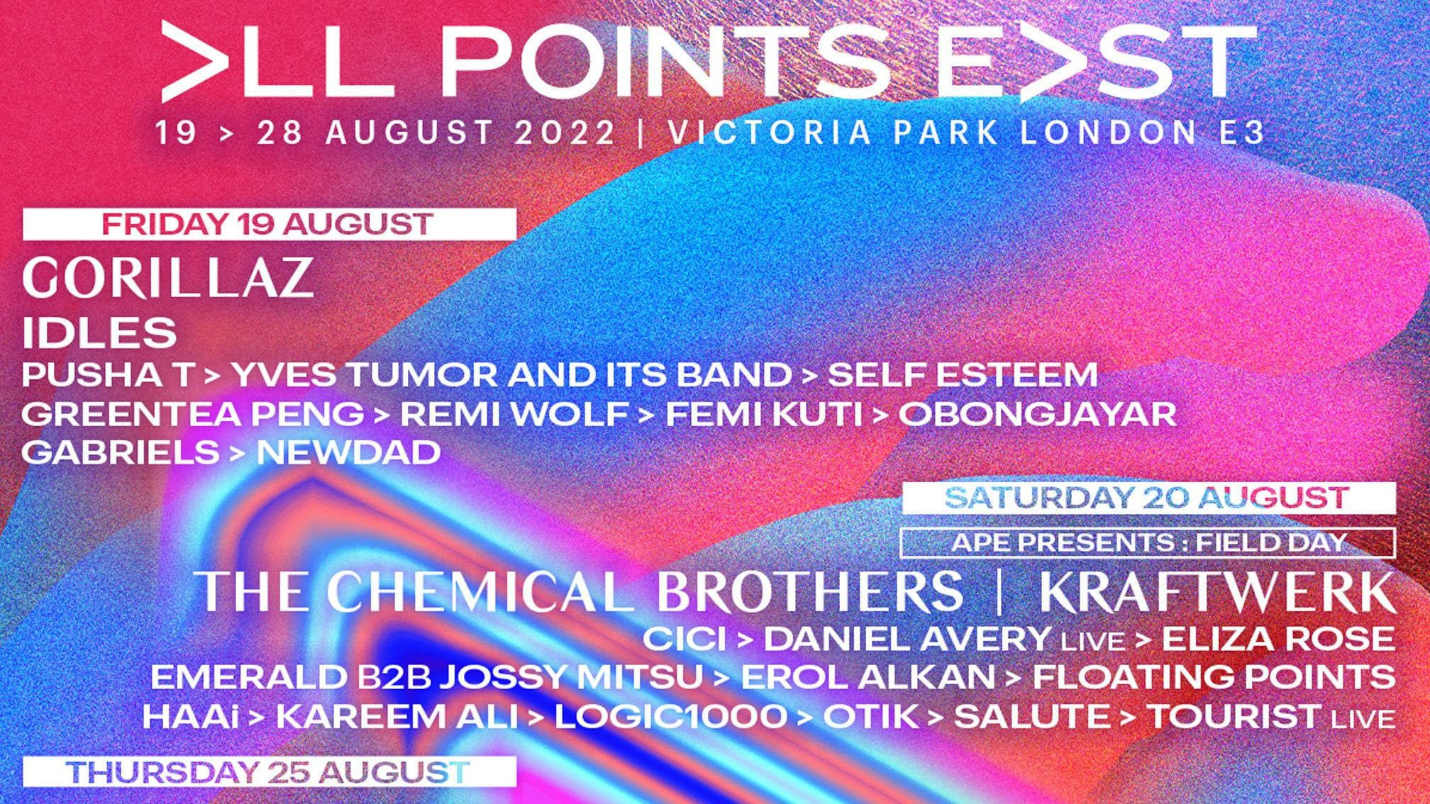 All Points East 2022 line-up announced for double weekender
